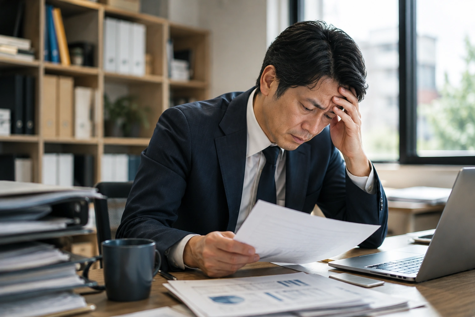 地方の中小企業の現場でヒアリングするコンサルタント