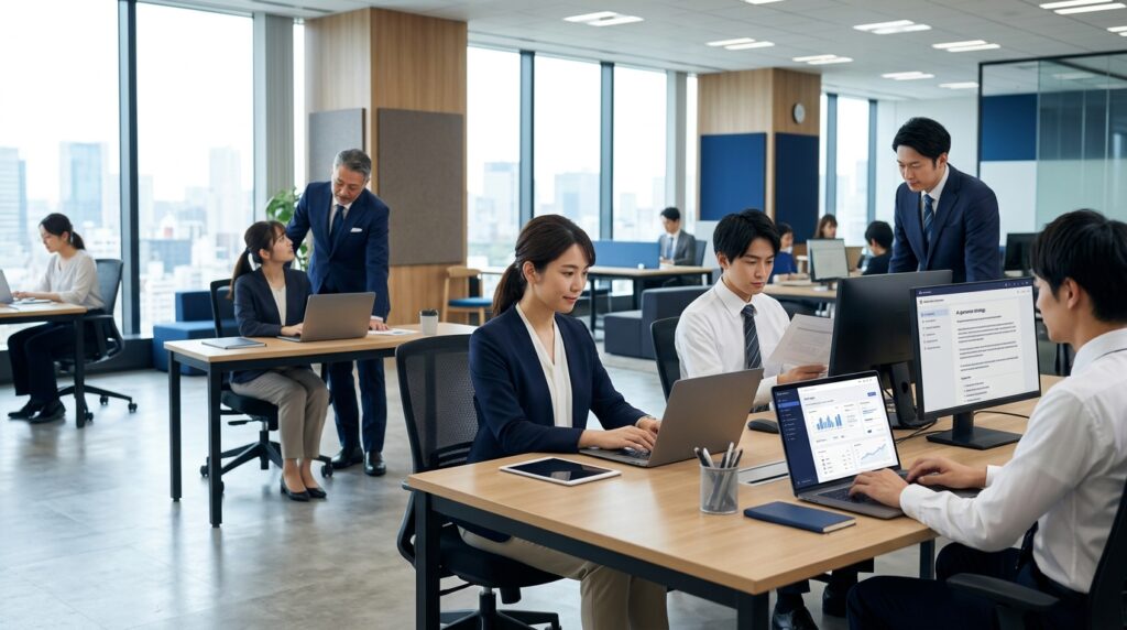 AI時代に合わせて人材育成の仕組みが変化する企業のイメージ