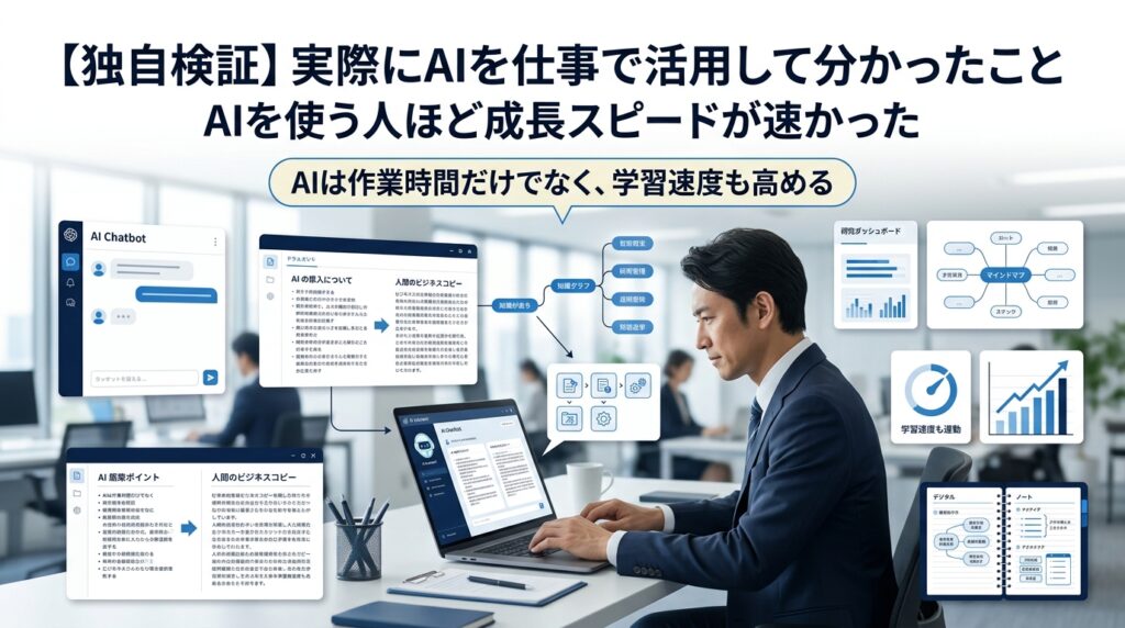 ビジネスでAIを実際に活用しながら業務改善を検証している様子