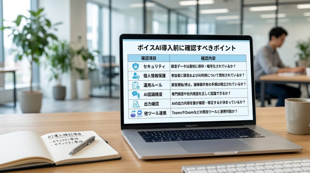 音声AI導入前に確認すべきポイントをまとめたチェックリスト