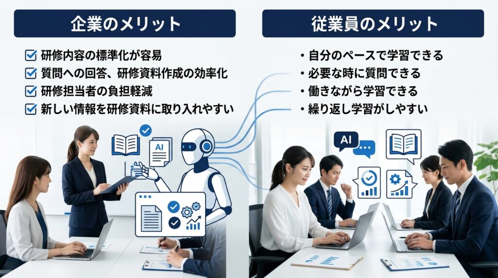 AIを活用した社員教育を進める企業のイメージ
