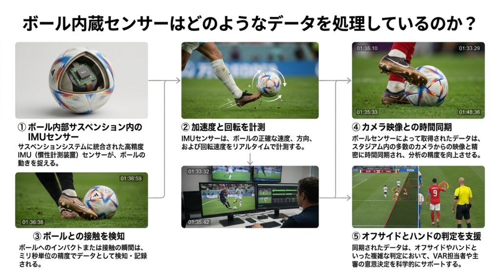 ワールドカップでボール内蔵IMUセンサーがデータを処理しAI判定を支援する仕組み