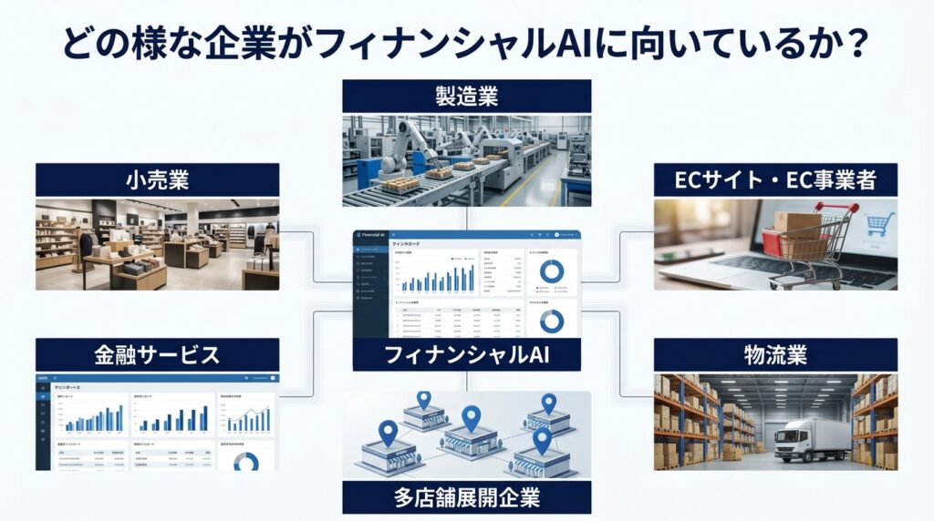 金融AIの導入に向いている企業の特徴を解説するイメージ
