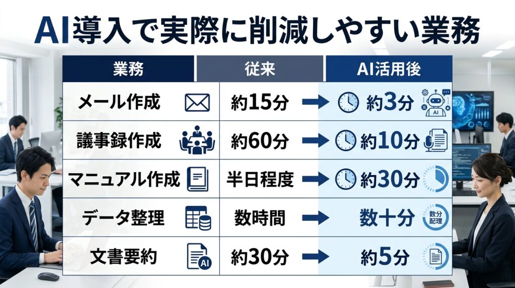 AI導入で削減しやすいバックオフィス業務