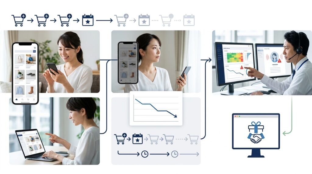 AIによる顧客離脱予測のイメージ