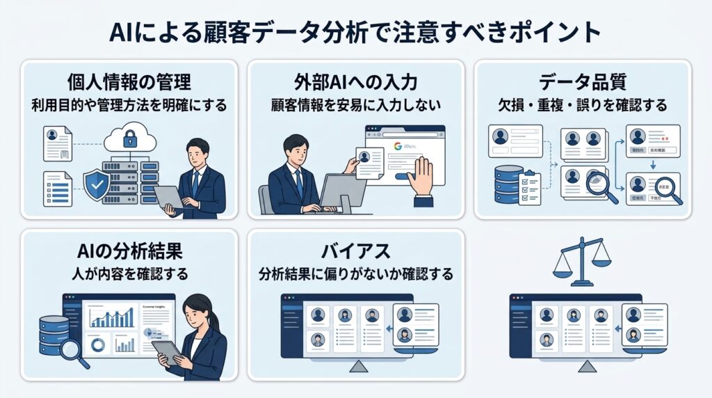 AIによる顧客データ分析で注意すべきポイント