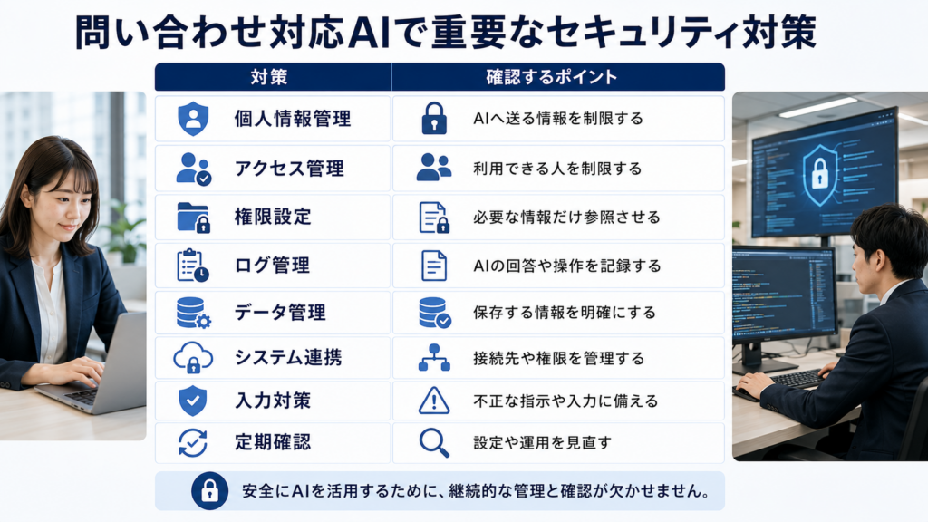 問い合わせ対応AIで重要なセキュリティ対策