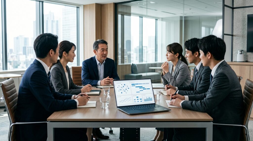 AIが会議データから導き出せる示唆を表したイメージ