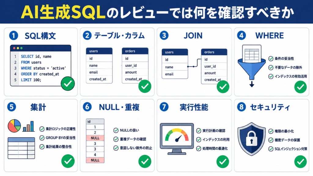 AI生成SQLのレビューで確認すべきポイント