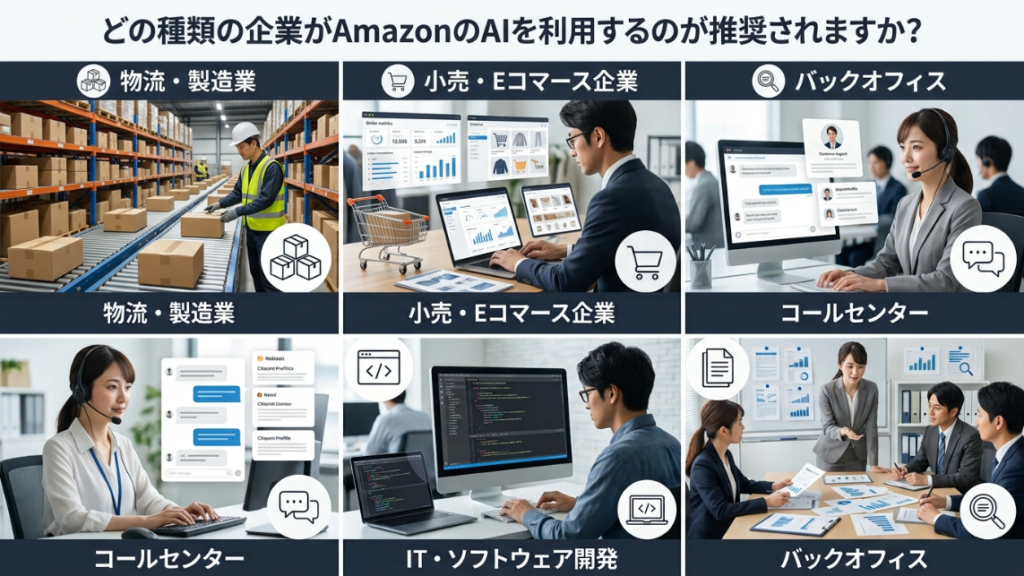 AmazonのAI活用を参考にしやすいEC・物流・小売・IT・製造業などの企業