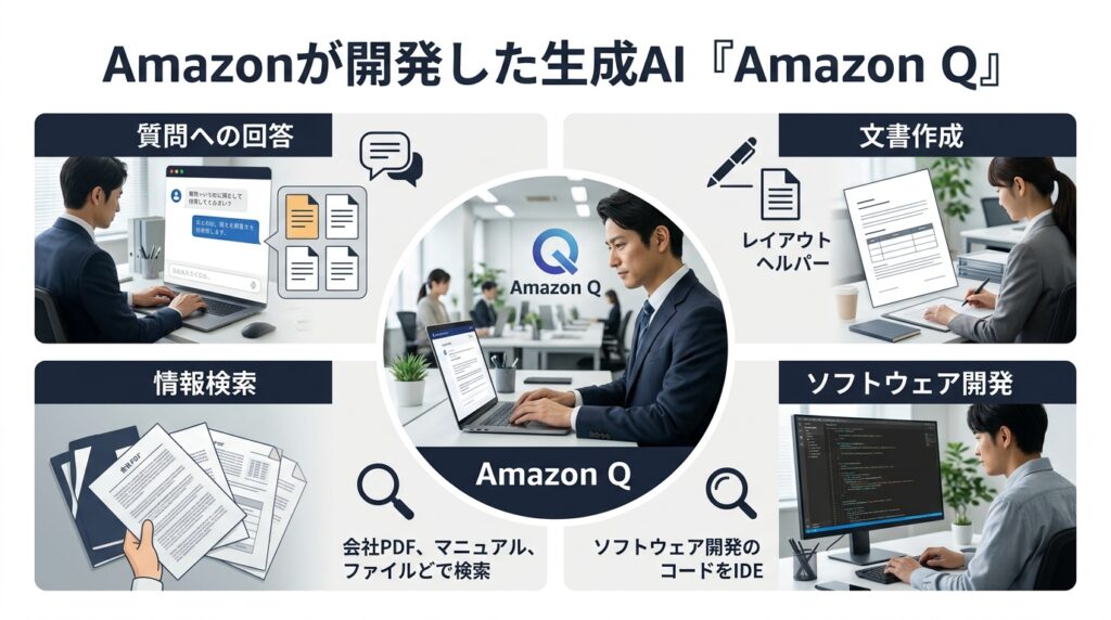Amazonが提供する生成AIアシスタントAmazon Qの特徴と企業での活用イメージ