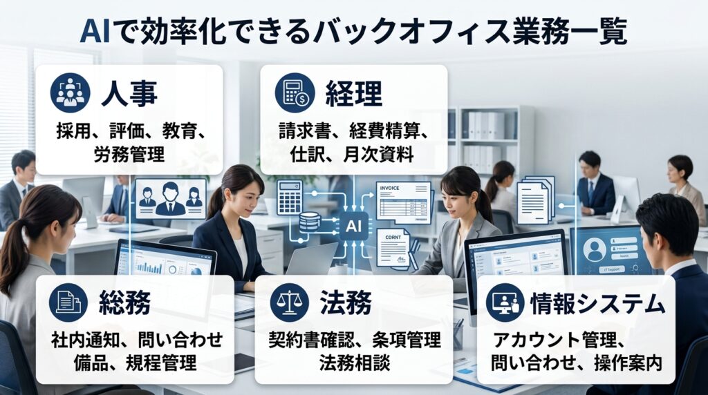 AIで効率化できるバックオフィス業務一覧