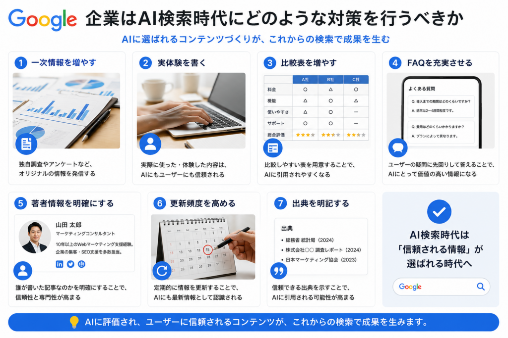 企業がGoogle AI検索時代に行うべきSEOとコンテンツ対策
