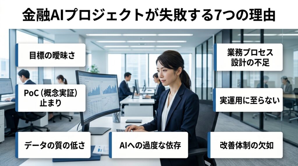 金融AIプロジェクトが失敗する7つの理由