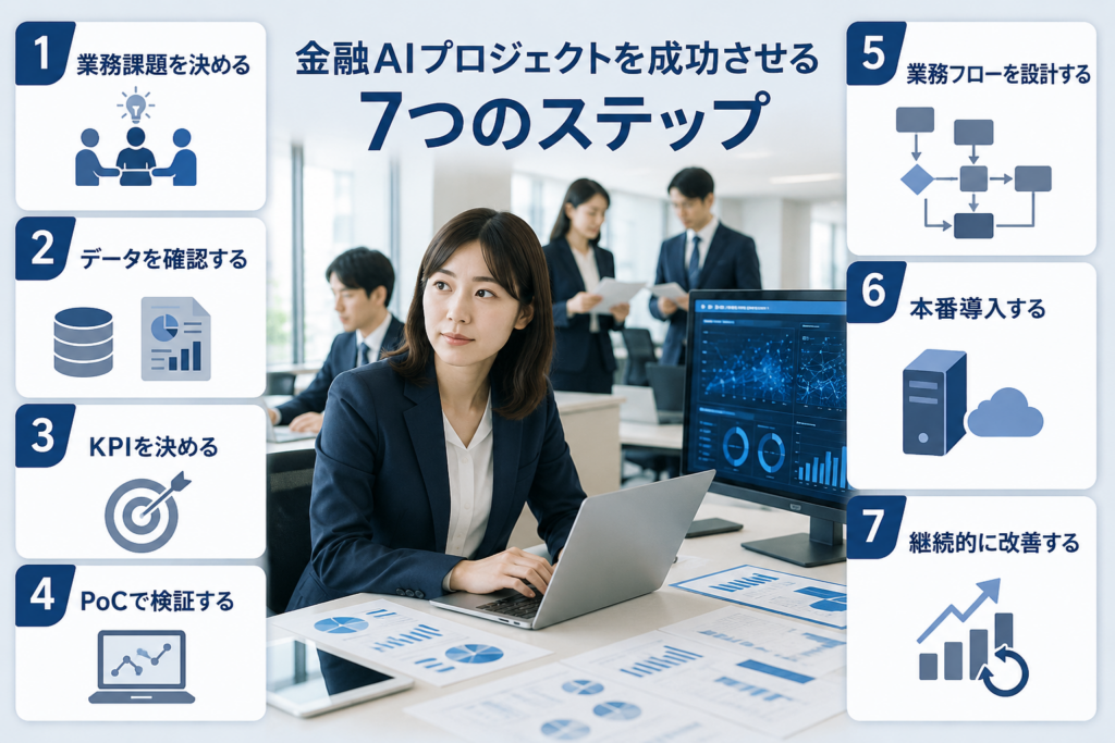 金融AIプロジェクトを成功させる7つのステップ