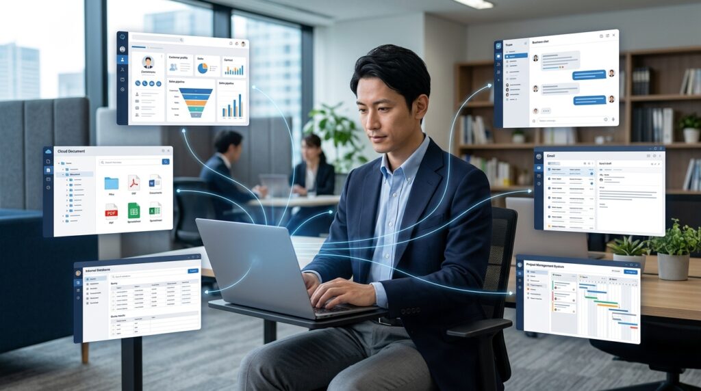 MCPがAIと外部データやツールを接続する仕組みとして注目されている理由のイメージ