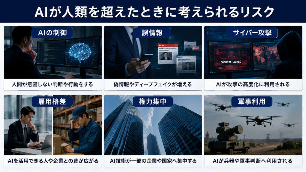 AIが人類を超えた場合に考えられるリスク