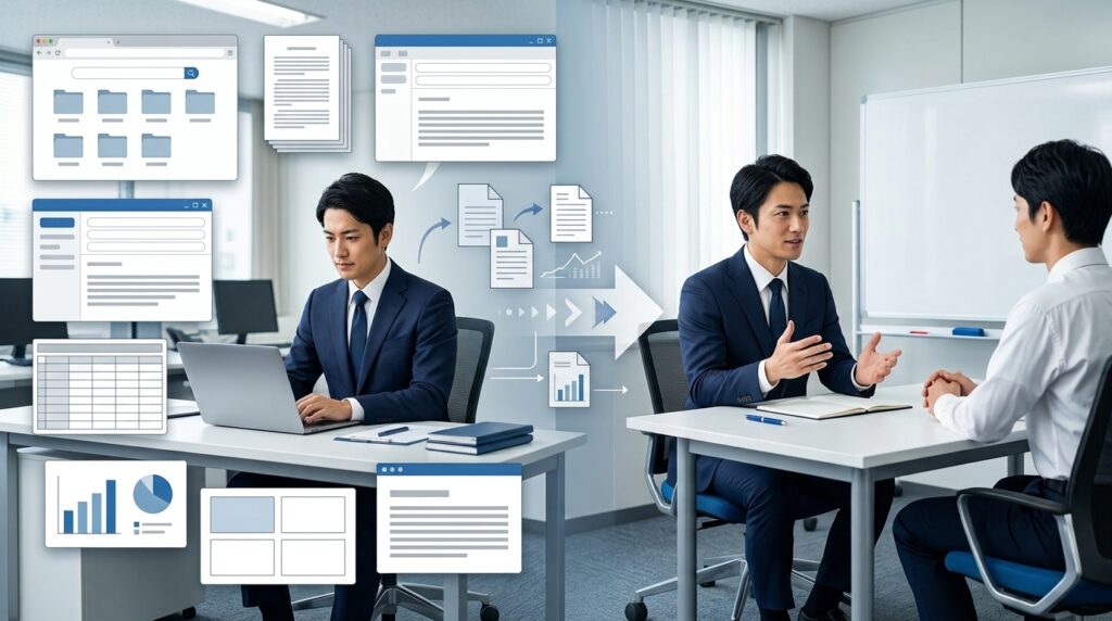 AIに仕事を奪われるという考え方を検証するイメージ
